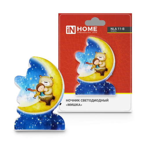 Ночник светодиодный NLA 11-B МИШКА с выкл 230В IN HOME - Фото