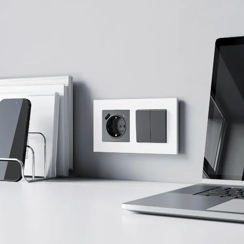 Рамка из поликарбоната на 2 поста Slab белый софт W0022961 - фото 2