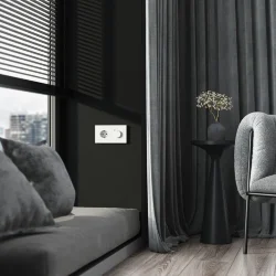 Рамка из поликарбоната на 2 поста Slab белый софт W0022961