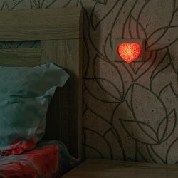 DTL-309-Сердечко-RED-1LED-0.1W Светильник-ночник, Выключатель на корпусе, Блистер