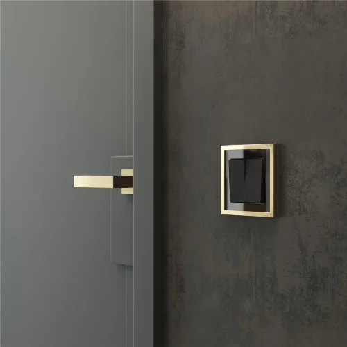 Рамка из металла на 1 пост Baguette черный/латунь W0012852 - фото 2