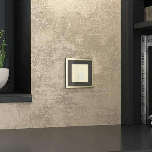 Рамка из металла на 1 пост Baguette черный/латунь W0012852 - фото 4