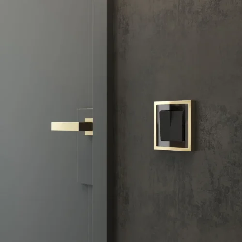 Рамка из металла на 1 пост Baguette черный/латунь W0012852 - фото 3