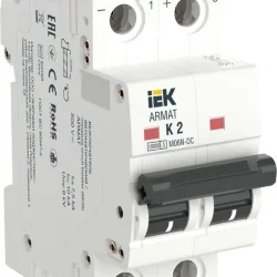 Выключатель автоматический модульный 2п K 2А M06N-DC ARMAT IEK AR-M06N-2-K002DC