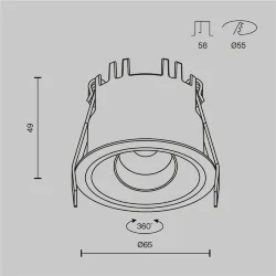 Встраиваемый светильник Омут Т / Dip T 10 Вт 4000 К 50° (Черный) DL128-10W4K-B