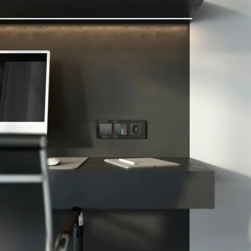 Выключатель одноклавишный с подсветкой (Hammar черный) W1210108 - фото 4