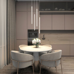 Подвесной светильник со встроенным светодиодом, 5W, IP 20, 3000K, белый, алюминий, Denkirs DK4303-WH