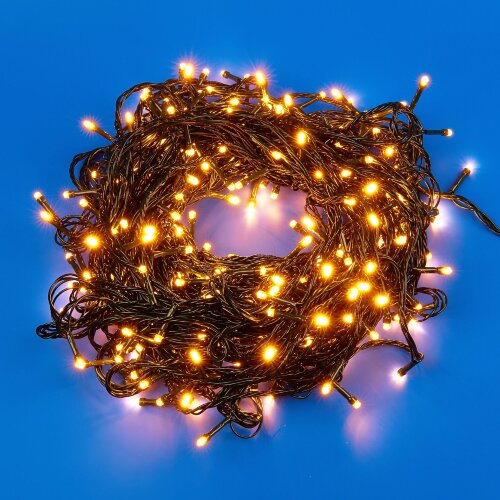 ULD-S10000-1000-DGA WARM WHITE IP20 Гирлянда светодиодная, 100м, 1000 светодиодов, Теплый белый свет, Провод зеленый - фото 1