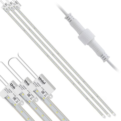 ULY-P91-20W-SPFR-K IP65 AC220V CLEAR KIT03 Светильник для растений светодиодный линейный, 1200мм, Спектр для фотосинтеза, В составе набора из 3-х штук, TM Uniel - фото 3
