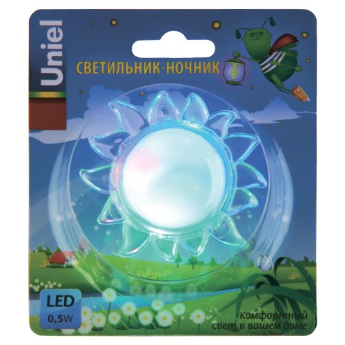 DTL-308-Подсолнух-RGB-4LED-0.5W Светильник-ночник, Выключатель на корпусе, Блистер - фото 8