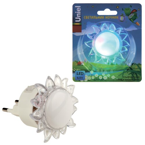 DTL-308-Подсолнух-RGB-4LED-0.5W Светильник-ночник, Выключатель на корпусе, Блистер - фото 9