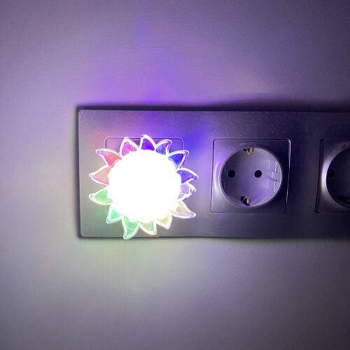 DTL-308-Подсолнух-RGB-4LED-0.5W Светильник-ночник, Выключатель на корпусе, Блистер - фото 2