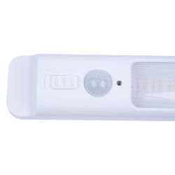 ULM-F47-0.9W-4500K-3AA SENSOR IP20 WHITE Светильник светодиодный для мебели с датчиком движения, Питание 3АА не в-к, 200x42x36.5мм, 150Lm