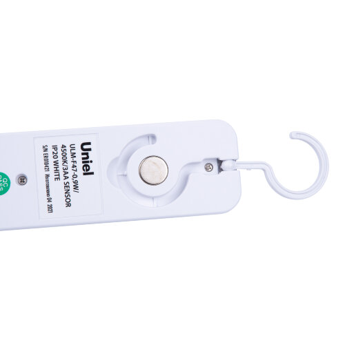 ULM-F47-0.9W-4500K-3AA SENSOR IP20 WHITE Светильник светодиодный для мебели с датчиком движения, Питание 3АА не в-к, 200x42x36.5мм, 150Lm - фото 7