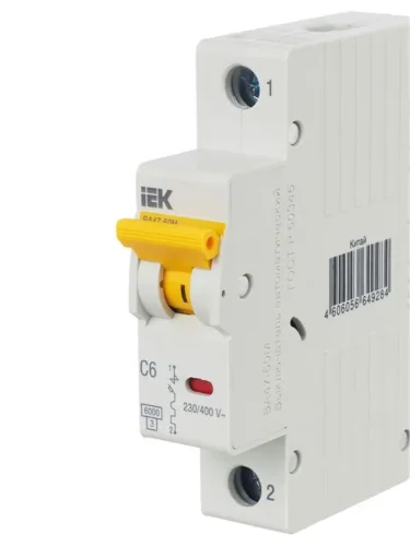 Выключатель автоматический модульный 1п C 6А 6кА ВА47-60M KARAT IEK MVA31-1-006-C - фото 8