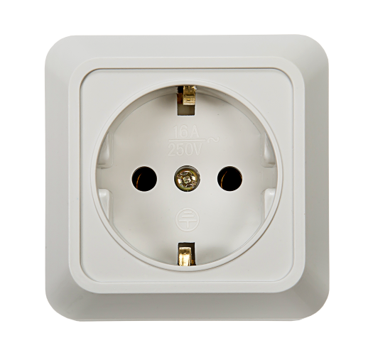Розетка одинарная с заземлением BOLLETO белая накладная 7028 IN HOME - Фото