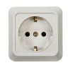 Розетка одинарная с заземлением BOLLETO белая накладная 7028 IN HOME - Фото