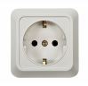 Розетка одинарная с заземлением BOLLETO белая накладная 7028 IN HOME - Фото 2