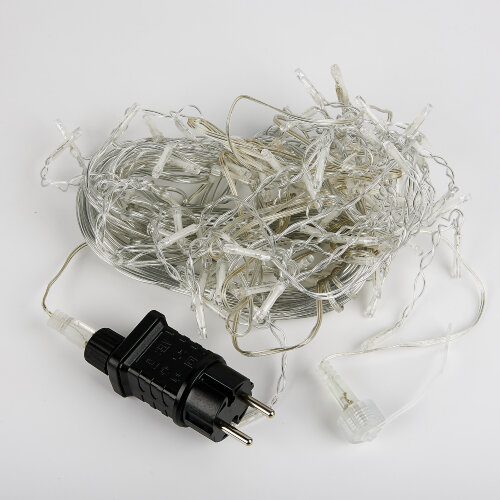 ULD-B6006-080-STK WARM WHITE IP44 Бахрома светодиодная со статическим свечением, 6м, Соединяемая, 80 светодиодов, Теплый белый свет, Провод прозрачный - фото 1