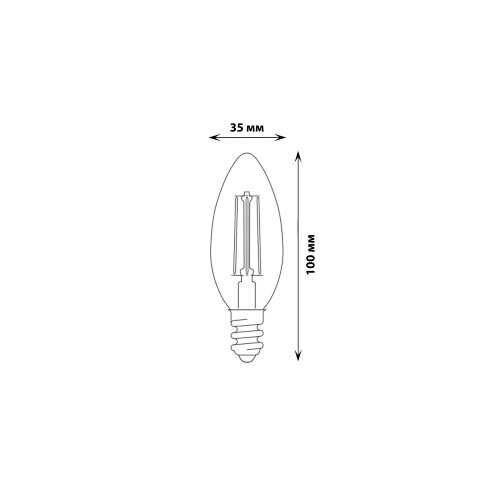 LED-C35-11W-4000K-E14-CL PLS02WH Лампа светодиодная, Форма свеча, прозрачная, Серия Sky, Белый свет 4000К. - фото 3