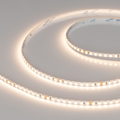 Светодиодная лента RT-A160-5mm 24V Warm3500 (15 W/m, IP20, 2835, 5m) (Arlight, Открытый) - фото 1