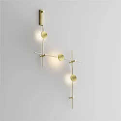 Готовая конструкция настенная прямая 1м х 1м х 1м со светильниками Plato 3 шт. и блоком питания, латунь (Латунь)