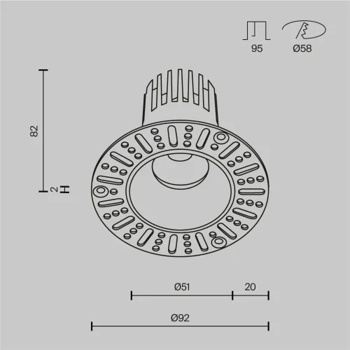 Встраиваемый светильник Dip Height 2700K 9Вт 9° Super spot (Черный) - фото 13