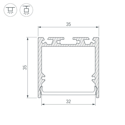 Профиль SL-LINE-3535-3000 ANOD (Arlight, Алюминий) - фото 6