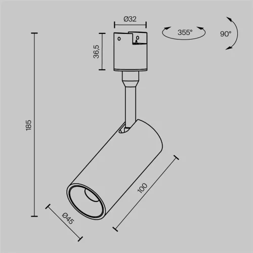 Трековый светильник Focus Led Elasity 3000K 10Вт 36° (Черный) - фото 10
