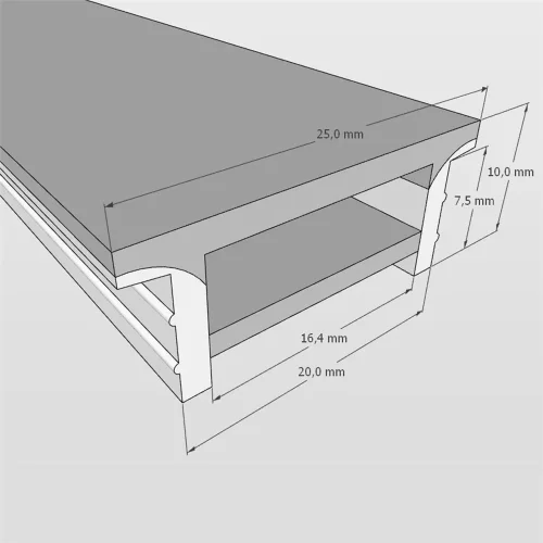 Cиликоновая оболочка встраиваемая T2010KB S44 (20*10mm, pcb 12mm) - фото I