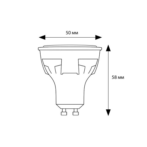 LED-JCDR 6W-WW-GU10-FR-DIM PLP01WH Лампа светодиодная, диммируемая, Форма JCDR, матовая, Серия ЯРКАЯ, Теплый белый свет 3000K - фото 6
