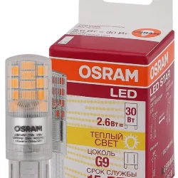 Лампа светодиодная 2.6W/2700K (=30W) 230V G9 | 320Lm d15x52 | LED Star | - OSRAM