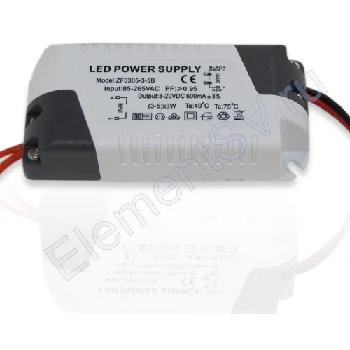 Светодиодный драйвер ZF LD52 (220V, 12W, 8-20V, 600mA) - фото 2.