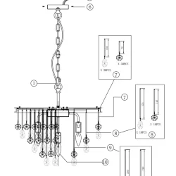 Подвесной светильник Linn E14x5 (Хром)