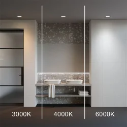 Встраиваемый светильник Okno 3000-4000-6000K 18W 100° IP 44 (Черный)