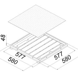 Универсальный офисный светодиодный светильник Грильято 60 Вт IP54 580x580x48 мм 4000К Опал