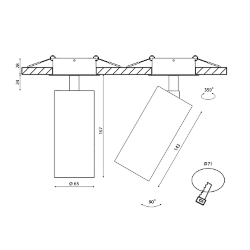 'Крепление сменное М4 для светильников VILLY, поворотное встраиваемое, цвет Белый, VL-M4-WH 003418