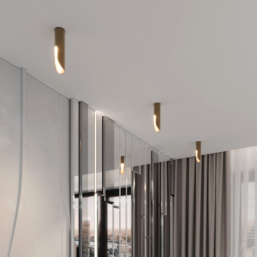 Светильник потолочный светодиодный Apex 7W 3000K латунь - Фото 4