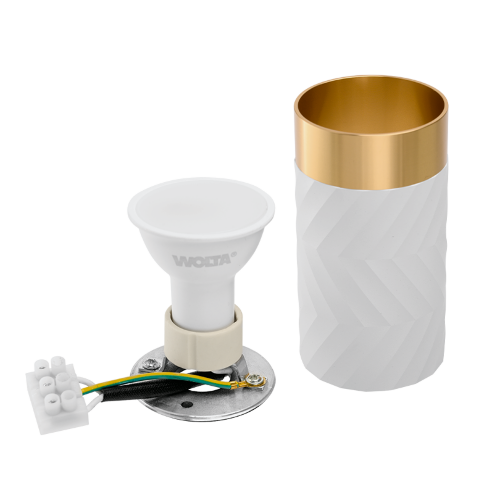 Светильник WOLTA WSL-GU10/09WG под лампу GU10 Белый / Золотой LINEA - фото 7.