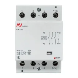 Контактор модульный КМ 40А 4NO 230В AC (3 мод.) AVERES EKF km-av-3-40-40-230V
