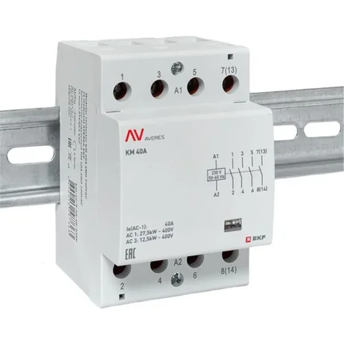 Контактор модульный КМ 40А 4NO 230В AC (3 мод.) AVERES EKF km-av-3-40-40-230V - фото 2