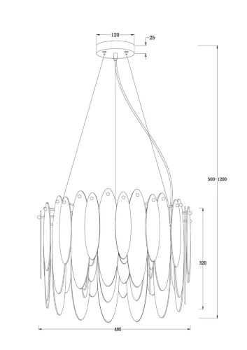 Подвесной светильник Freya FR5217PL-05FG (Французское золото) - фото 2
