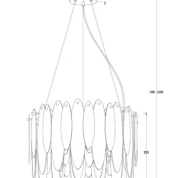Подвесной светильник Freya FR5217PL-05FG (Французское золото)