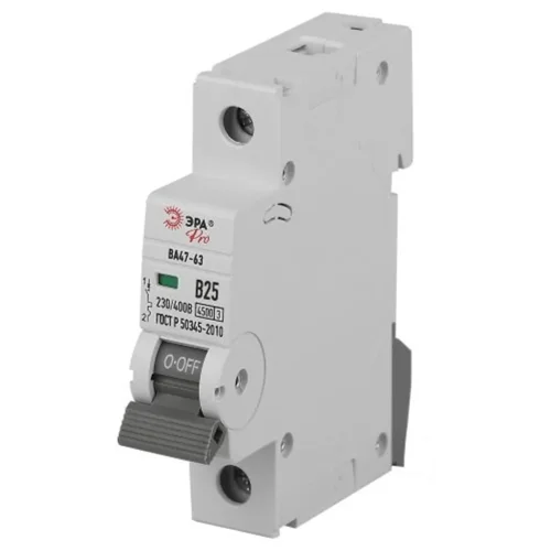 Выключатель автоматический 1п B 25А 4.5кА ВА47-63 PRO ЭРА Б0059372 - фото