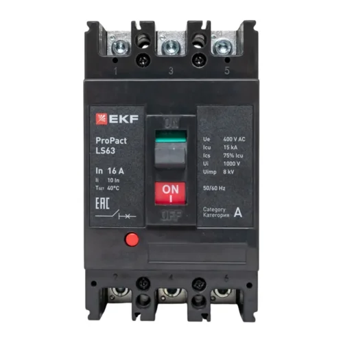 Выключатель автоматический 3п 16А 15кА LS63 ProPact EKF mccb-63-15-3-16-ls - фото 5