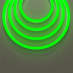 Гибкий неон 25x13 220В 8Вт/м Green IP65 50м (Белый)