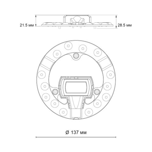 LED модуль с драйвером и линзованным рассеивателем на магнитах «LED МОДУЛИ» 357749 (накладной). Фото 2.