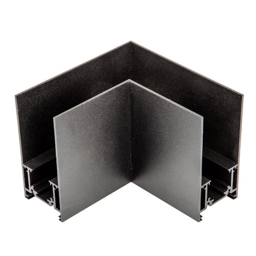 UBX-MS21/35 BLACK Коннектор для накладных магнитных шинопроводов, 35мм. Угловой. Горизонтальный. Черный. ТМ Uniel - фото