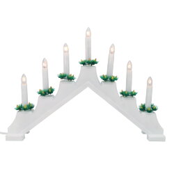 UDL-L7101-007-SWA-WW WHITE BRIDGE Фигура Новогодняя горка, 39.5х30.5см, 7 миниламп накаливания, Теплый белый свет, Корпус белый, Материал пластик, TM Uniel