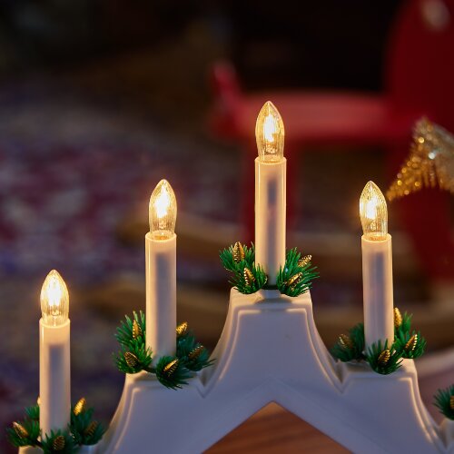 UDL-L7101-007-SWA-WW WHITE BRIDGE Фигура Новогодняя горка, 39.5х30.5см, 7 миниламп накаливания, Теплый белый свет, Корпус белый, Материал пластик, TM Uniel - фото 9